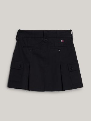 black twill pleated cargo mini skirt for women tommy jeans