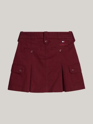 red twill pleated cargo mini skirt for women tommy jeans