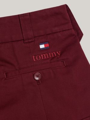 red twill pleated cargo mini skirt for women tommy jeans