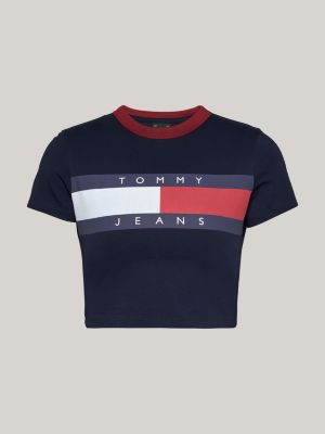 Navy blue tommy hilfiger crop top online