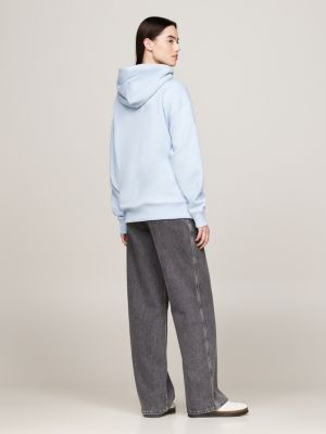 sweat à capuche décontracté effet chiné bleu pour femmes tommy jeans