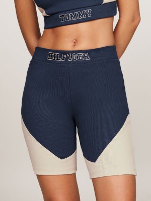 blue tj x game day cycle shorts for women tommy jeans