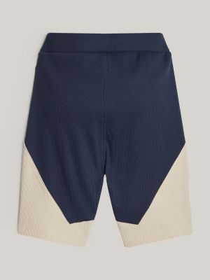 blue tj x game day cycle shorts for women tommy jeans