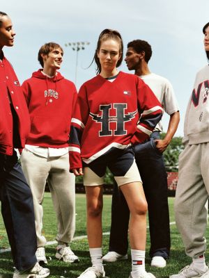mallas de ciclista tj x game day azul de mujeres tommy jeans