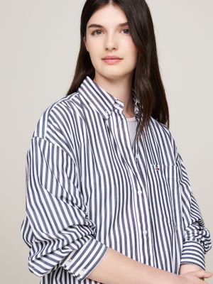 Pinstripe Oversized Shirt | Blue | Tommy Hilfiger