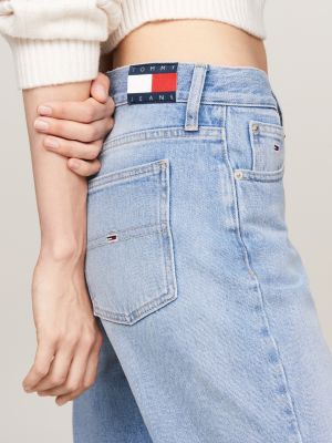 blue izzie high rise slim ankle jeans for women tommy jeans