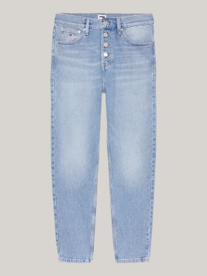 blue izzie high rise slim ankle jeans for women tommy jeans