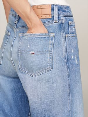 jeans distressed betsy baggy fit a vita media blu da donne tommy jeans