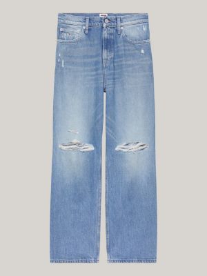 jeans distressed betsy baggy fit a vita media blu da donne tommy jeans