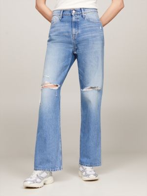 jeans distressed betsy baggy fit a vita media blue da donne tommy jeans