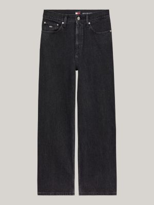 black betsy mid rise wide leg jeans for women tommy jeans