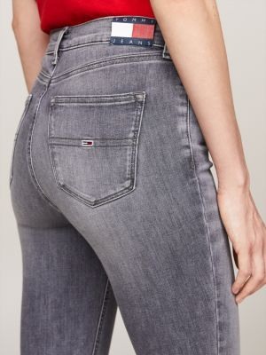 black nora mid rise skinny faded jeans for women tommy jeans