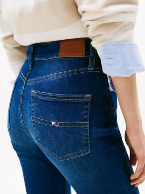 jeans sylvia skinny fit a vita alta blu da donne tommy jeans