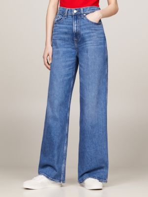 Claire High Rise Wide Leg Faded Jeans Blue Tommy Hilfiger