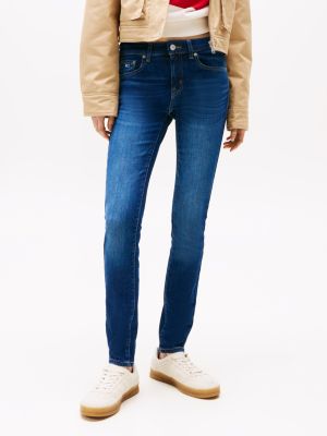 blue sophie low rise skinny faded jeans for women tommy jeans