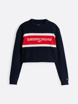 multi colour-blocked jumper with wool for women tommy jeans