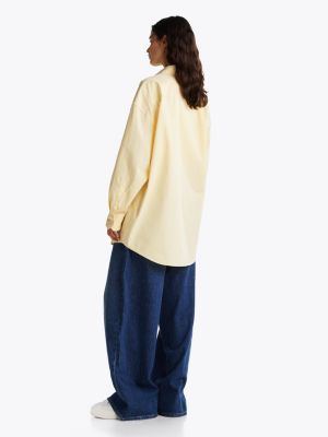 yellow oversized fit poplin shirt for women tommy jeans