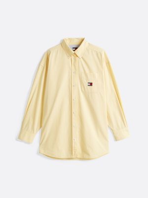 yellow oversized fit poplin shirt for women tommy jeans