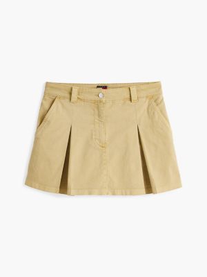 minijupe à plis et poches à rabat beige pour femmes tommy jeans