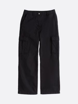 pantalon cargo mia décontracté taille mi-haute noir pour femmes tommy jeans