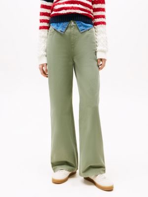 green claire high rise carpenter trousers for women tommy jeans