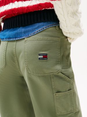 green claire high rise carpenter trousers for women tommy jeans