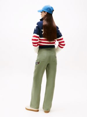 green claire high rise carpenter trousers for women tommy jeans