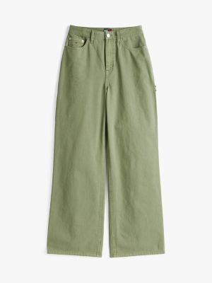 green claire high rise carpenter trousers for women tommy jeans