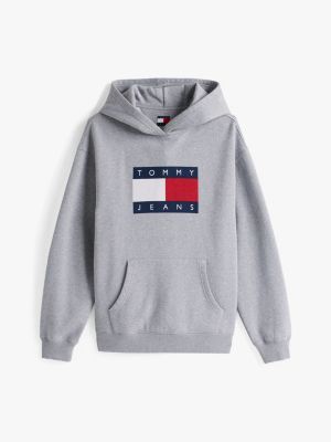 sweat à capuche décontracté chiné gris pour femmes tommy jeans