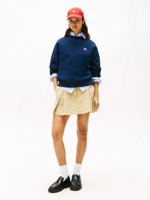 blue tommy badge boxy sweatshirt for women tommy jeans