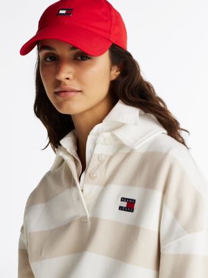 multi boxy fit polo collar sweatshirt for women tommy jeans