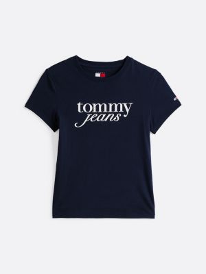 blue logo slim t-shirt for women tommy jeans