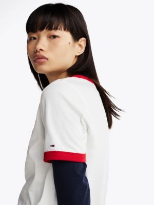 multi contrast logo relaxed t-shirt for women tommy jeans