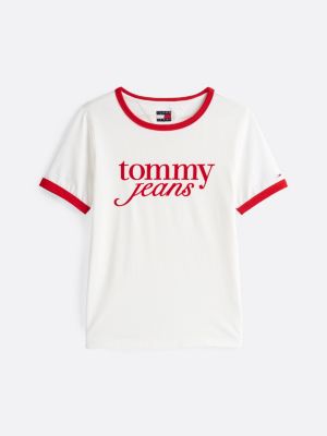 multi relaxed fit t-shirt mit kontrast-logo für damen - tommy jeans