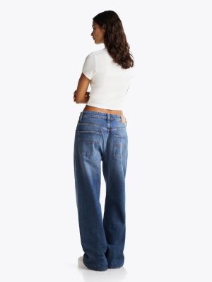 weiß cropped slim fit t-shirt mit logo für damen - tommy jeans