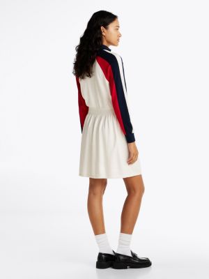 vestito pullover corto con motivo color block multicolore da donne tommy jeans