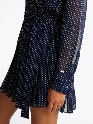 robe chemise courte à motif étoiles bleu pour femmes tommy jeans