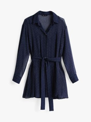 robe chemise courte à motif étoiles bleu pour femmes tommy jeans