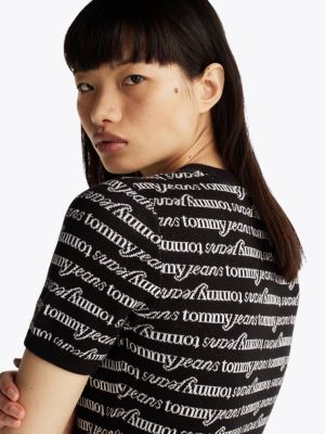 black print mini jumper dress for women tommy jeans