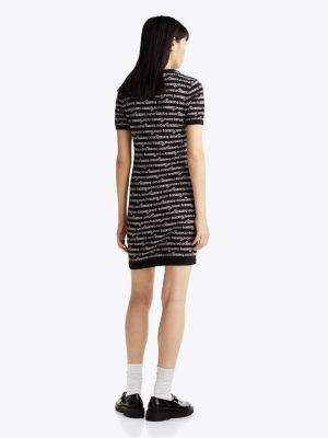 black print mini jumper dress for women tommy jeans