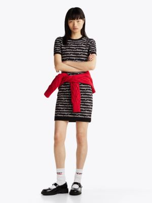 black print mini jumper dress for women tommy jeans