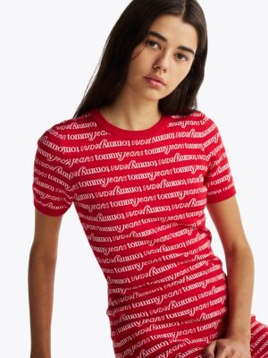 robe pull courte à motif plusieurs couleurs pour femmes tommy jeans