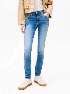 denim sophie skinny jeans mit niedrigem bund für damen - tommy jeans