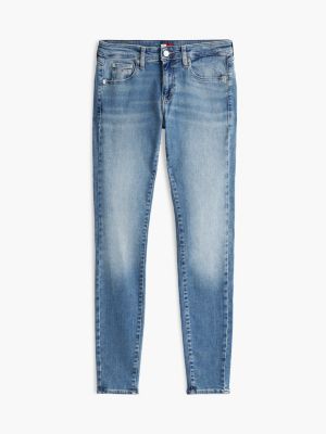 blue low rise skinny jeans for women tommy jeans