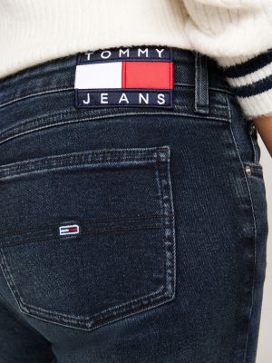 jeans sophie skinny fit a vita bassa sbiaditi nero da donne tommy jeans