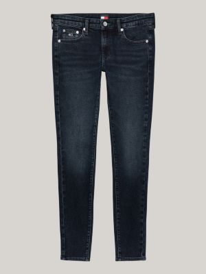 jeans sophie skinny fit a vita bassa sbiaditi nero da donne tommy jeans