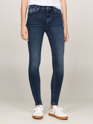 blau nora skinny jeans mit fade-effekt für damen - tommy jeans