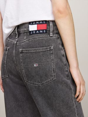 jean mom fuselé taille ultra haute gris pour femmes tommy jeans