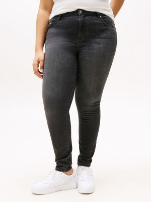 black curve faded skinny jeans for women tommy jeans