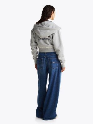 jean ample charlie taille mi-haute bleu pour femmes tommy jeans